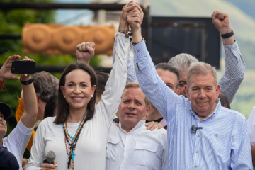 María Corina Machado y Edmundo González Urrutia.
Cortesía: Ronald Peña R. (EFE)