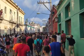 Imagen de las protestas del 11 de julio de 2021 en La Habana, Cuba.
Cortesía: 14 y medio