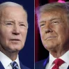 El presidente Joe Biden (i) en 10 de agosto de 2023 en Salt Lake City, y el expresidente Donald Trump (d) el 8 de julio de 2023 en Las Vegas. (John Locher / Associated Press)